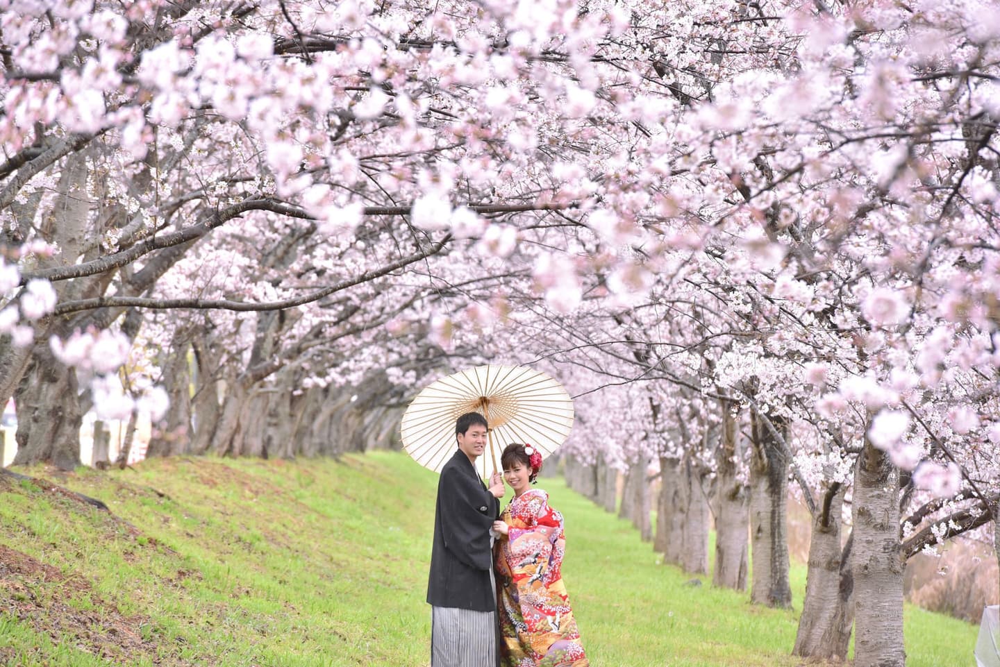 雨の前撮りロケーション撮影のフォトウエディング