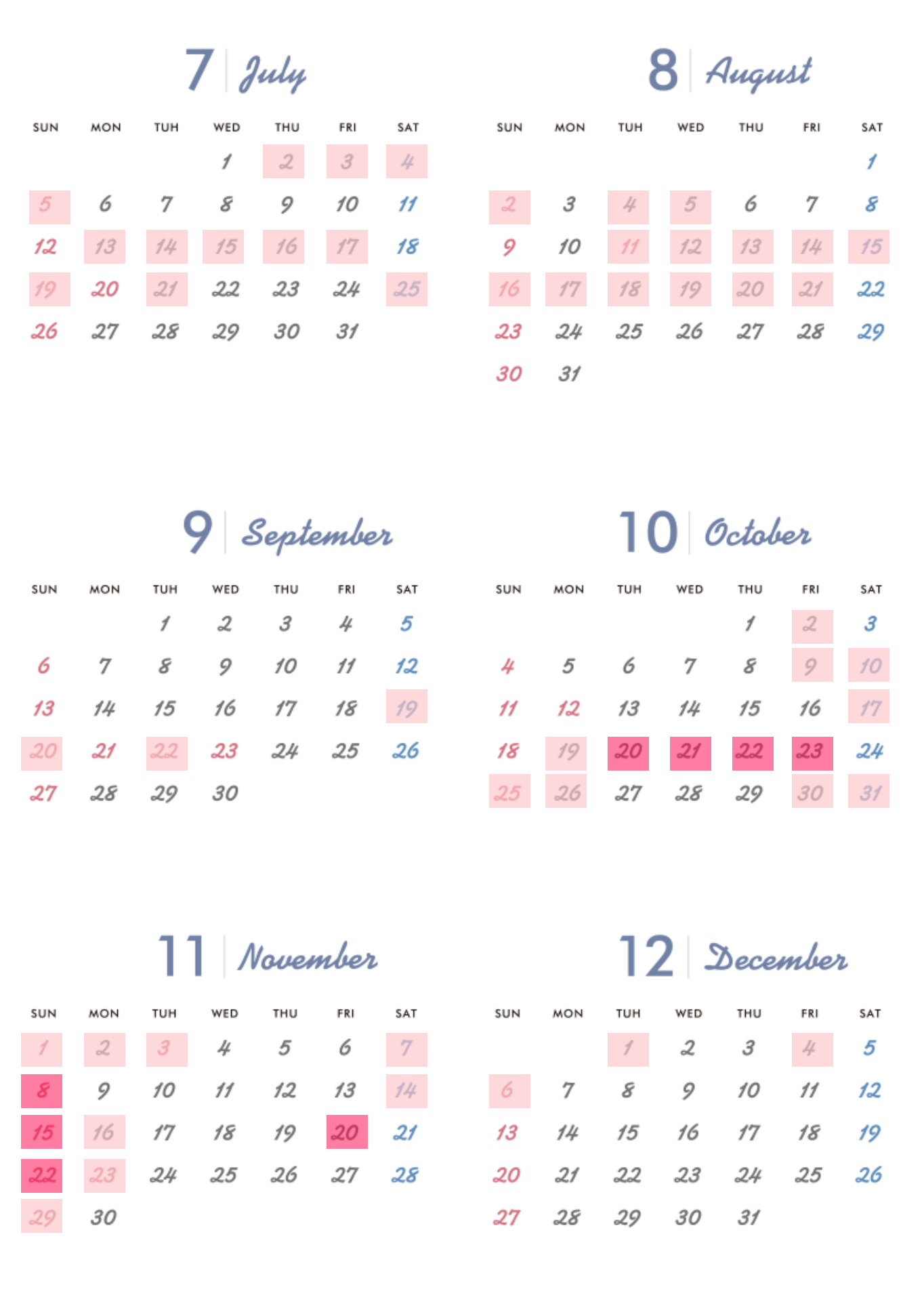 カレンダー